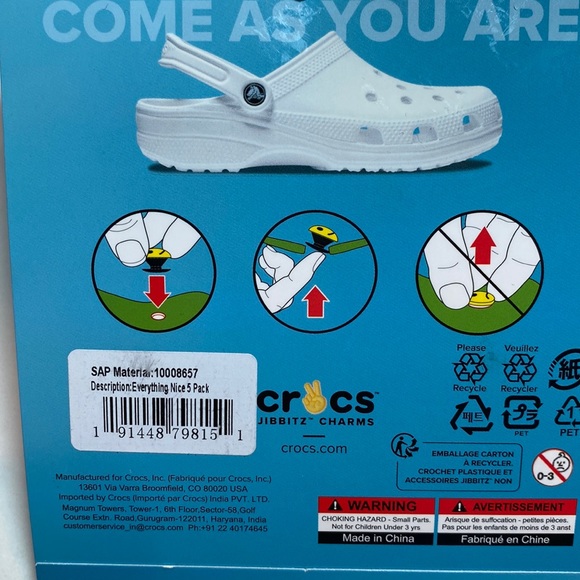 Jibbitz Shoe Charms Crocs Everything Nice 5 pk Unicorn Bubblegum Machine Donut - Picture 4 of 5